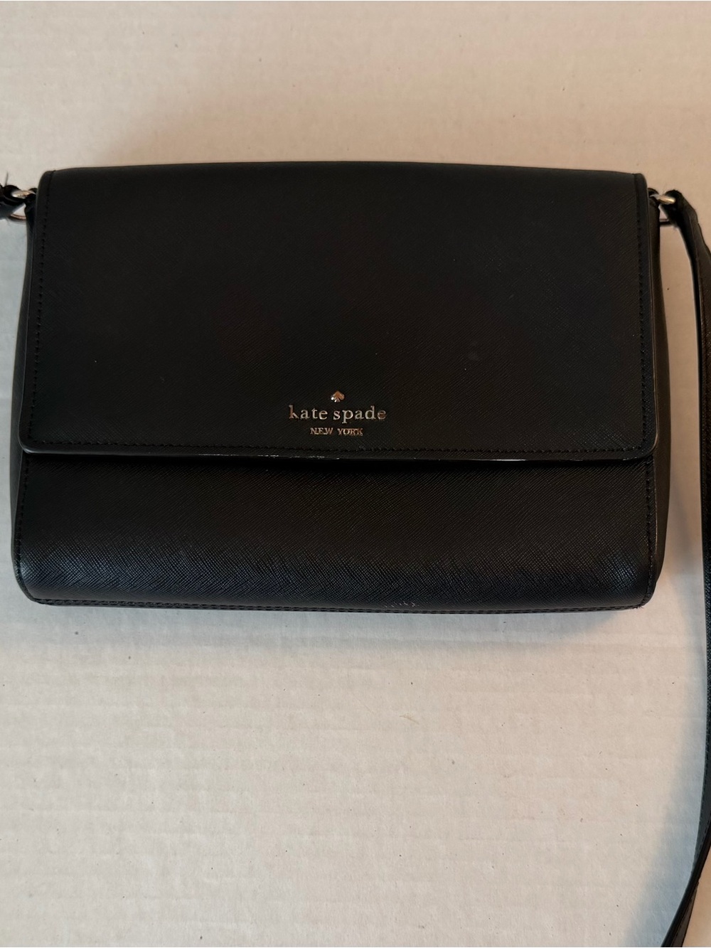 kate spade Black Saffiano Leather Crossbody Bag